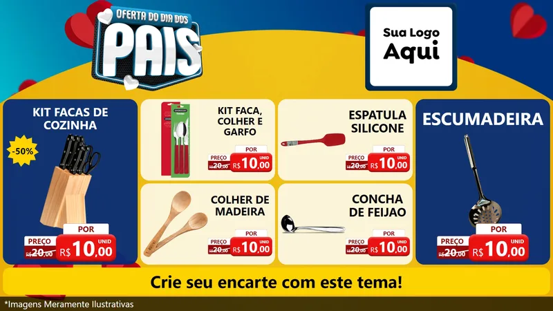 Modelo de TV para TV Horizontal com o tema Oferta Do Dia Dos Pais para Utilidades Domésticas