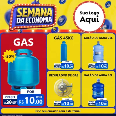 Modelo de Rede Social para Feed Facebook com o tema Semana da Economia para Água e gás