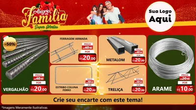 Modelo de TV para TV Horizontal com o tema Alegria em Família Super Ofertas - Natal para Ferragens