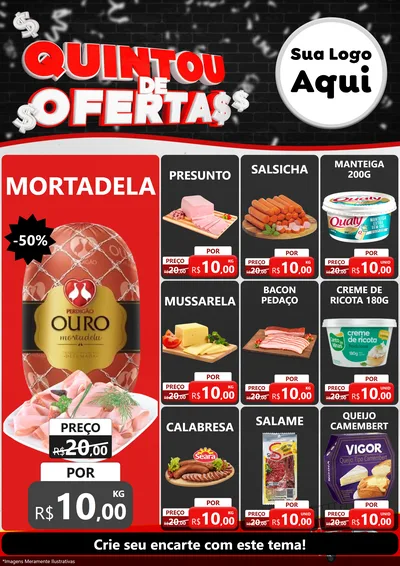 Modelo de Encarte para Encarte A4 Vertical com o tema Quintou de Ofertas para Frios e Laticínios