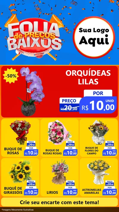 Modelo de Rede Social para Stories com o tema Folia de Preços Baixos para Floricultura e jardim