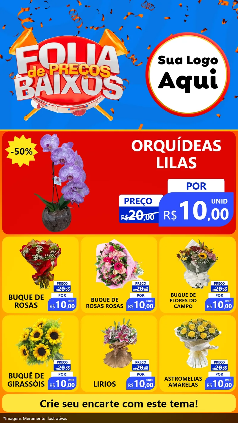 Modelo de Rede Social para Stories com o tema Folia de Preços Baixos para Floricultura e jardim
