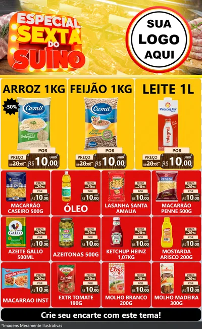 Modelo de Encarte para Encarte Grande com o tema Especial Sexta do Suíno