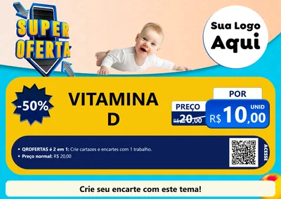 Modelo de Cartaz para Cartaz A4 Horizontal com o tema Super Oferta - Bebê para Farmácia