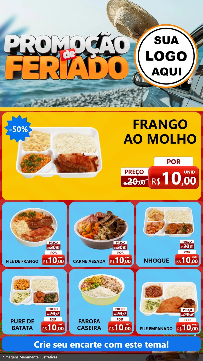 Modelo de Rede Social para Stories com o tema Promoção de Feriado para Restaurante