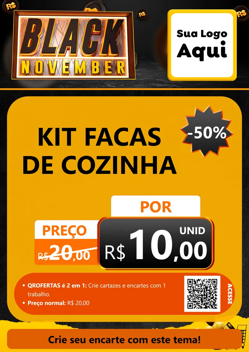 Modelo de Cartaz para Cartaz A4 Vertical com o tema Black November para Utilidades Domésticas