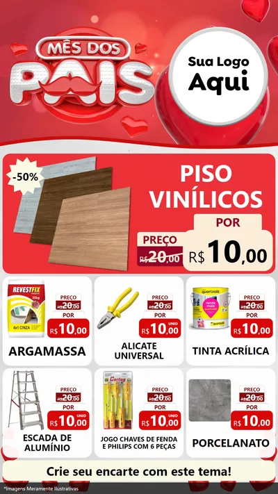 Modelo de Rede Social para Stories com o tema Mês dos Pais para Material para Construção
