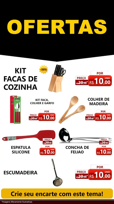 Modelo de TV para TV Vertical com o tema Ofertas Preto e Vermelho Cartaz para Utilidades Domésticas