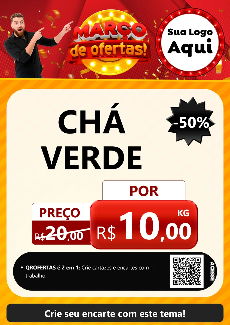 Modelo de Cartaz para Cartaz A4 Vertical com o tema Março de Ofertas! para Produtos Naturais