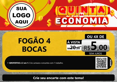 Modelo de Cartaz para Cartaz A4 Horizontal com o tema Quinta da Economia para Móveis e Eletro