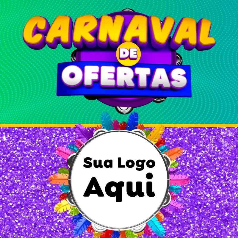 Modelo de Rede Social para Feed Facebook com o tema Carnaval de Ofertas para Supermercado