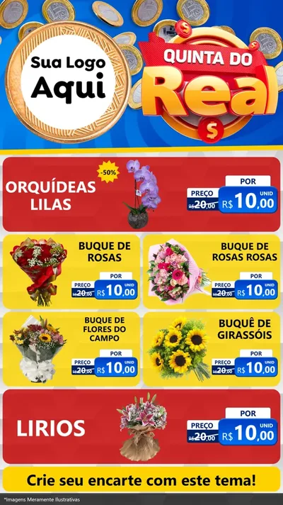 Modelo de TV para TV Vertical com o tema Quinta do Real para Floricultura e jardim