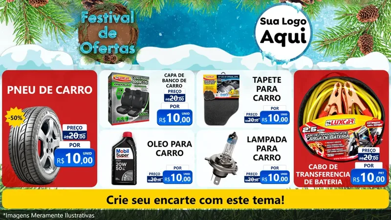 Modelo de TV para TV Horizontal com o tema Festival de Ofertas - Inverno para Auto peças