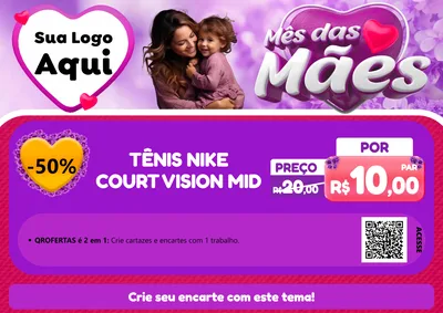 Modelo de Cartaz para Cartaz A4 Horizontal com o tema Mês das Mães para Calçados