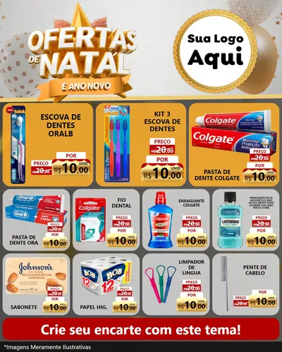 Modelo de Rede Social para Feed Instagram com o tema Ofertas De Natal E Ano Novo para Higiene Pessoal