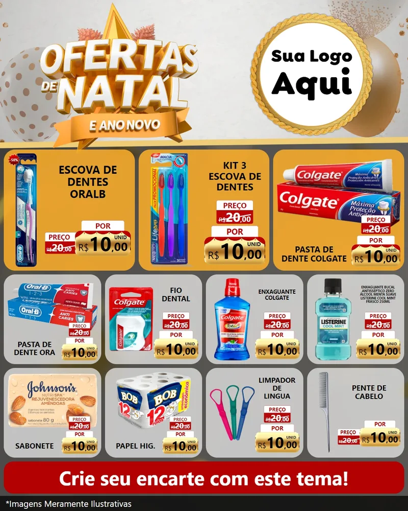 Modelo de Rede Social para Feed Instagram com o tema Ofertas De Natal E Ano Novo para Higiene Pessoal