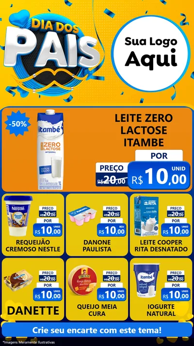 Modelo de Rede Social para Stories com o tema Dia dos Pais para Frios e Laticínios