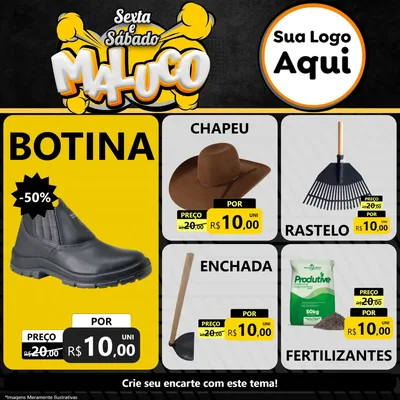 Modelo de Rede Social para Feed Facebook com o tema Sexta e Sábado Maluco para Agropecuária