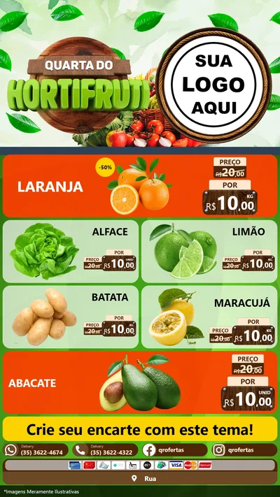 Modelo de TV para TV Vertical com o tema Quarta do Hortifruti para Hortifrúti