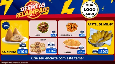 Modelo de TV para TV Horizontal com o tema Ofertas Relâmpago para Salgadaria
