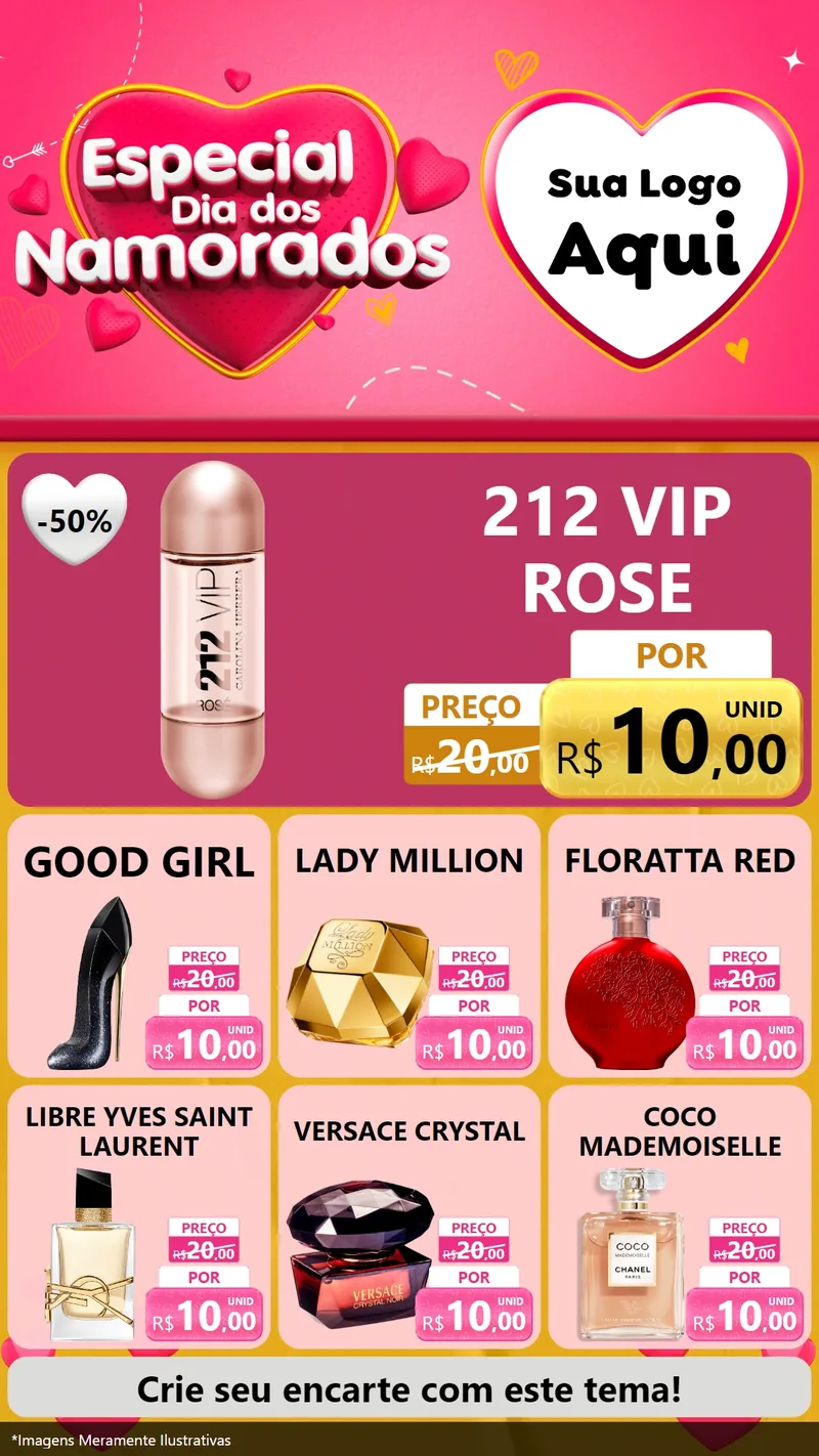 Modelo de Rede Social para Stories com o tema Especial Dia dos Namorados para Perfumes