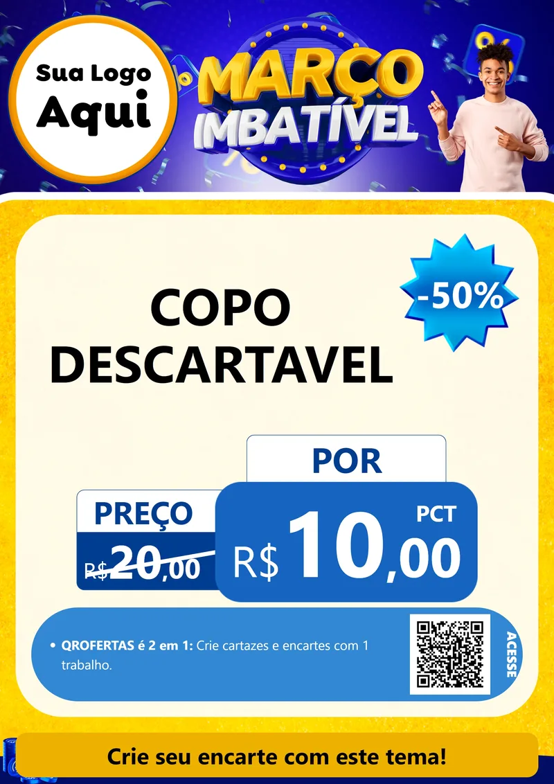 Modelo de Cartaz para Cartaz A4 Vertical com o tema Março Imbatível para Embalagens