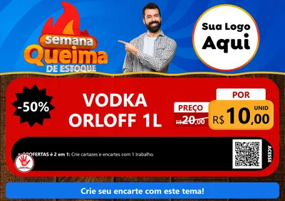Modelo de Cartaz para Cartaz A4 Horizontal com o tema Semana Queima de Estoque para Distribuidora de bebidas