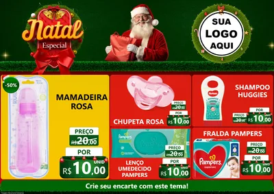 Modelo de Encarte para Encarte A4 Horizontal com o tema Natal Especial para Bebês