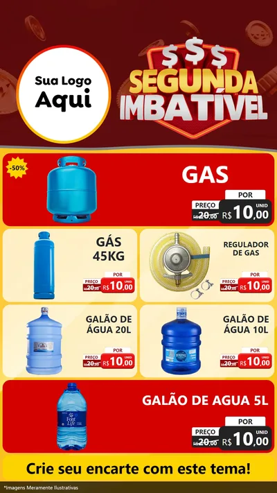 Modelo de TV para TV Vertical com o tema Segunda Imbatível para Água e gás