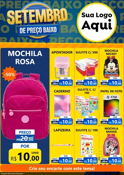 Modelo de Encarte para Encarte A4 Vertical com o tema Setembro De Preço Baixo para Papelaria
