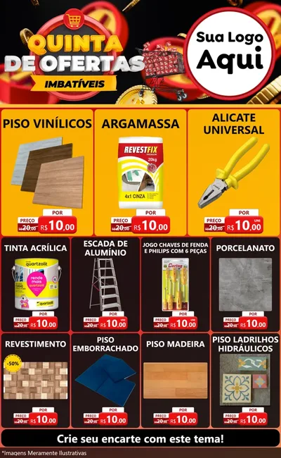 Modelo de Encarte para Encarte Grande com o tema Quinta de Ofertas Imbatíveis para Material para Construção