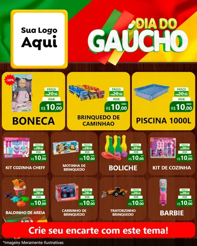 Modelo de Rede Social para Feed Instagram com o tema Dia do Gaúcho para Brinquedos
