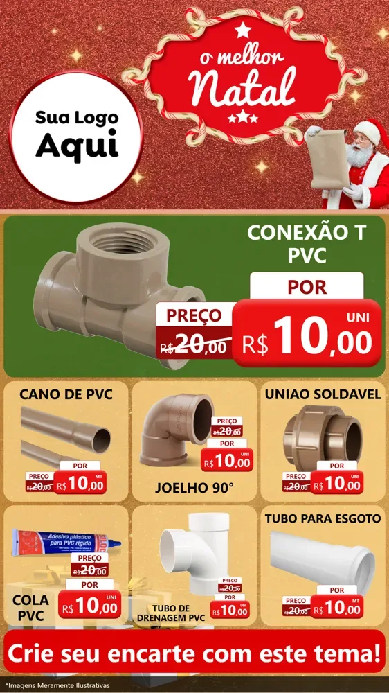 Modelo de Rede Social para Stories com o tema O Melhor Natal para Tubos e conexões