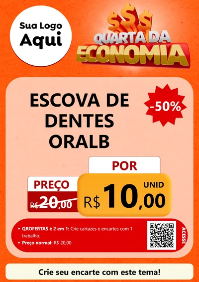 Modelo de Cartaz para Cartaz A4 Vertical com o tema Quarta da Economia para Higiene Pessoal