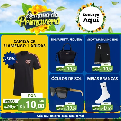 Modelo de Rede Social para Feed Facebook com o tema Semana da Primavera para Roupas e acessórios