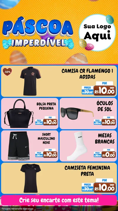 Modelo de TV para TV Vertical com o tema Páscoa Imperdível para Roupas e acessórios