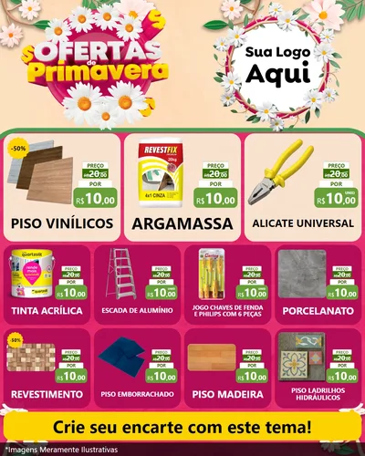 Modelo de Rede Social para Feed Instagram com o tema Ofertas de Primavera para Material para Construção
