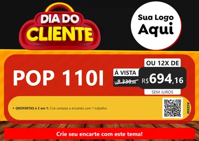 Modelo de Cartaz para Cartaz A4 Horizontal com o tema Dia do Cliente para Concessionaria de Motos