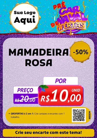Modelo de Cartaz para Cartaz A4 Vertical com o tema Pré Carnaval de Ofertas para Bebês