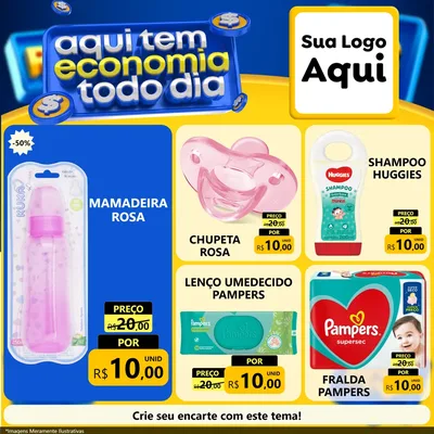 Modelo de Rede Social para Feed Facebook com o tema Aqui Tem Economia Todo Dia para Bebês