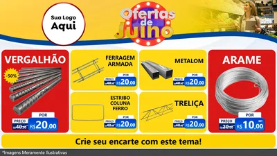Modelo de TV para TV Horizontal com o tema Ofertas de Julho para Ferragens