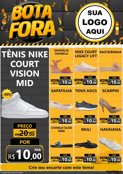 Modelo de Encarte para Encarte A4 Vertical com o tema Bota Fora para Calçados