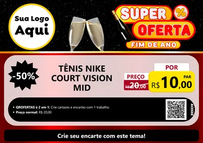 Modelo de Cartaz para Cartaz A4 Horizontal com o tema Super Oferta Fim de Ano para Calçados