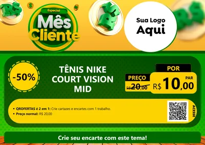 Modelo de Cartaz para Cartaz A4 Horizontal com o tema Especial Mês do Cliente para Calçados