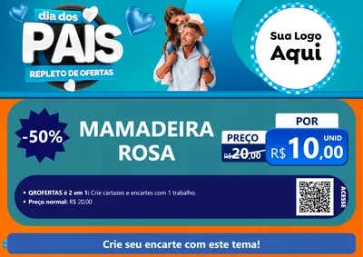 Modelo de Cartaz para Cartaz A4 Horizontal com o tema Dia Dos Pais Repleto de Ofertas para Bebês
