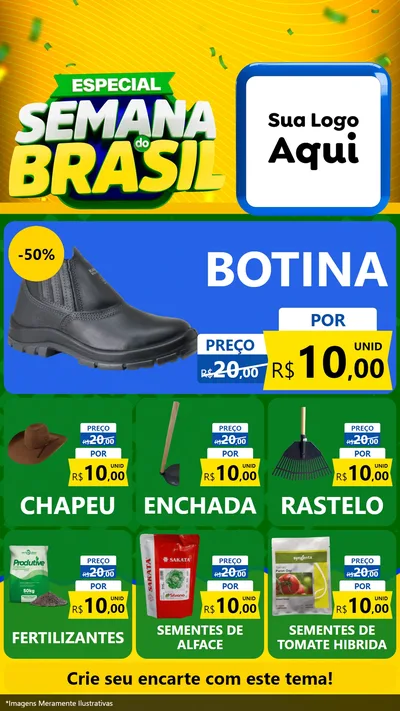 Modelo de Rede Social para Stories com o tema Especial Semana do Brasil para Agropecuária