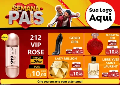 Modelo de Encarte para Encarte A4 Horizontal com o tema Semana Dos Pais para Perfumes