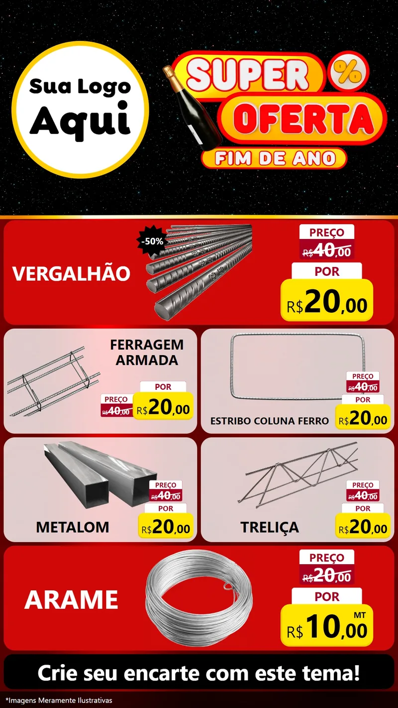 Modelo de TV para TV Vertical com o tema Super Oferta Fim de Ano para Ferragens