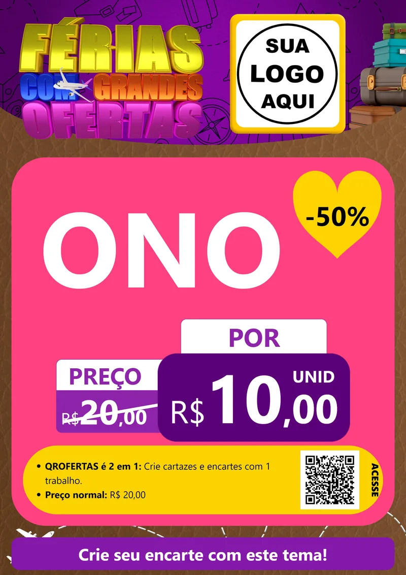 Modelo de Cartaz para Cartaz A4 Vertical com o tema Férias com Grandes Ofertas para Óticas