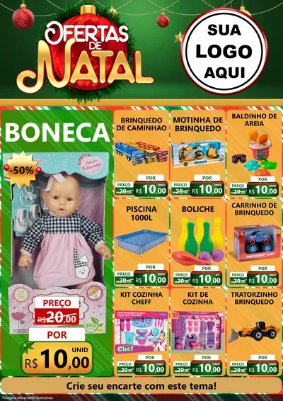 Modelo de Encarte para Encarte A4 Vertical com o tema Ofertas de Natal para Brinquedos